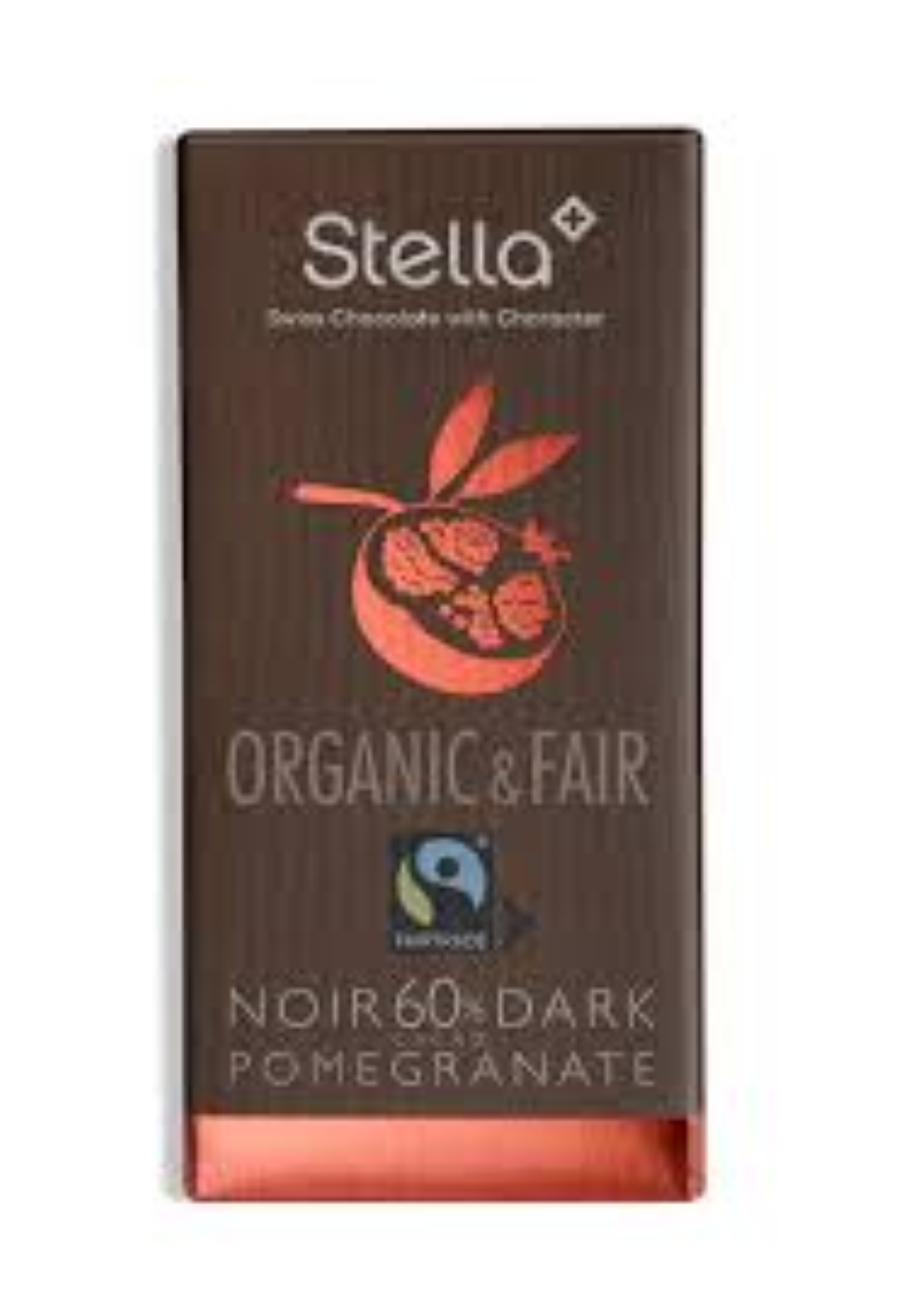 STELLA ORGANIC N FAIR 60%DARK CHOC POMEGRANATE 50G